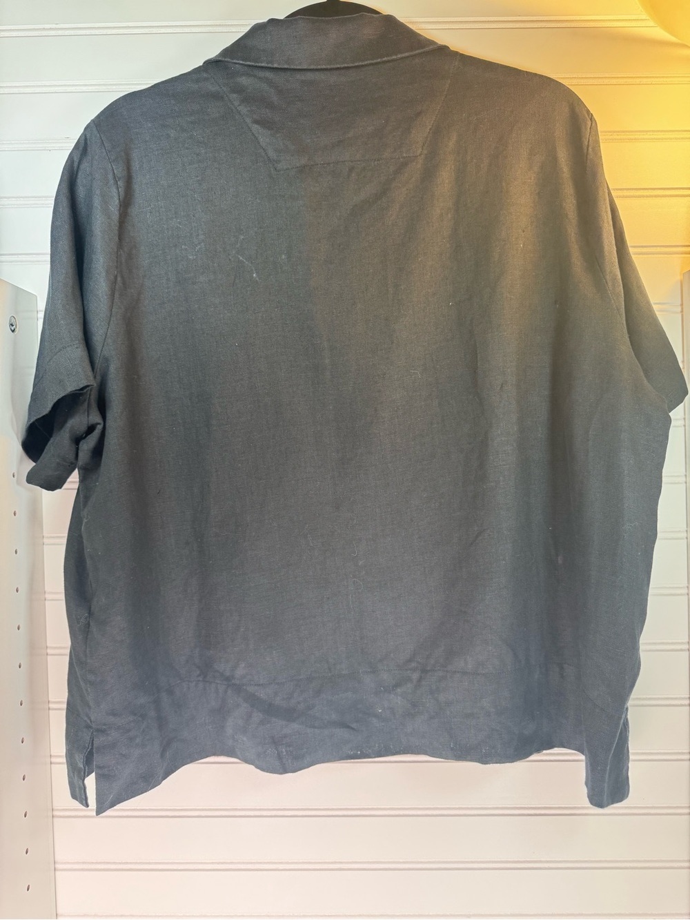 Quince 100% European Linen Short Sleeve Shirt Black Women’s L - Picture 3 of 6